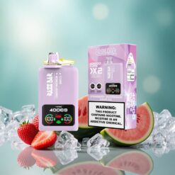 Razz Bar 40000 Puffs Likitli Tek Kullanımlık Vape Çilek_Karpuz_Üzüm Buzu + Güç Ekranı ve 650 Mah Pil