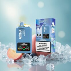 Razz Bar 40000 Puffs Şeftali Buzlu_Yaban Mersini Buzlu Tek Kullanımlık Vape, Güç Ekranı, 1.0Ohm 2 Mesh Coil
