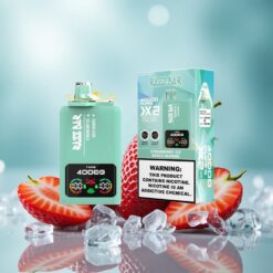 Razz Bar 40000 Puffs Tek Kullanımlık Vape Çilek Buzu_Karışık Meyveler ve Güç Ekran Göstergesi