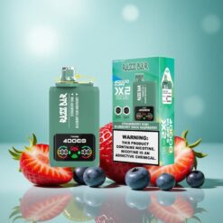Razz Bar 40000 Puffs Tek Kullanımlık Vape Çilek Kivi_Yaban Mersini Ekşi Ahududu ve Güç Ekran Göstergesi