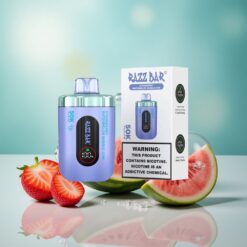 Razz Bar 50K Puffs Çilek Karpuz Balon Şeker Tek Kullanımlık Vape Tip-C Şarj Edilebilir 650 Mah Pil